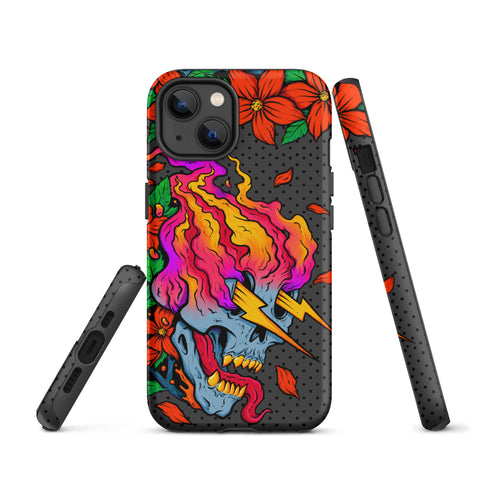 Tough Case for iPhone® - Skull in flowers