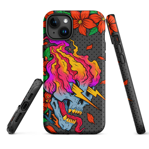 Tough Case for iPhone® - Skull in flowers