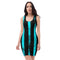 Sexy black Dress with colorful line. Women’s Night dress on party