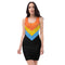 Sexy black Dress with colorful line. Sexy College dress