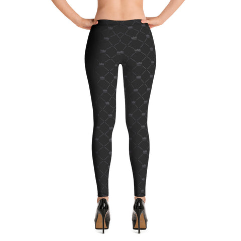 Sexy womens Leggings with designer pattern with crowns. Swag womens leggings with unique designer pattern