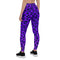 Designer womens Leggings with purple leopard print. Swag womens leggings with unique designer animals pattern. Purple womens leggings