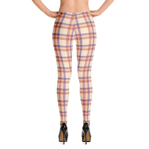 Sexy Designer womens leggings with cute plaid pattern. Fashionable womens leggings with cool plaid print. Hot womens leggings