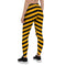 Swag Street wear womens Leggings with striped print. Yellow womens leggings with black lines print. Swag womens leggings