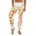 Cute womens Leggings with watermelon in cream pattern. Trendy Fashionable womens leggings with watermelon print