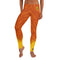Designer orange womens Leggings with tiger stripes print. Fashionable womens leggings with animal pattern.