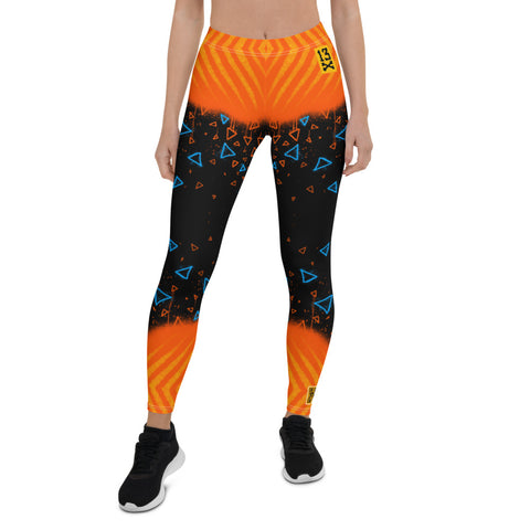 Particle attraction - sexy designer womens leggings with unique graffiti pattern. Fashionable womens leggings with graffiti print