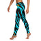 Womens Leggings with blue tiger stripes. Fashionable womens leggings with animal print