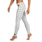 White Womens Leggings with plaid pattern. Fashionable womens leggings with white plaid print