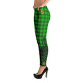 Designer sexy womens Leggings with black laces print. Fashionable womens leggings with black laces pattern. Green Sexy leggings on St.Patrick 's Day