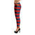 Sexy Designer womens leggings with red lines. Fashionable blue womens leggings with red lines print. Hot womens leggings