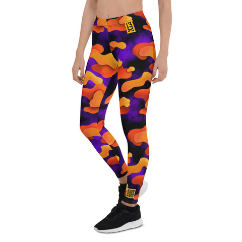 Designer womens Leggings with exclusive bubble print. Fashionable womens leggings with designer pattern.