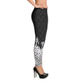 Designer womens Leggings with stars print. Fashionable womens leggings with gray stars pattern