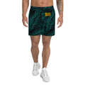 Swag Men's Athletic Long Shorts with palm tree leaves pattern. Fashionable Mens shorts with floral pattern. Surf mens shorts. Mens gym shorts.