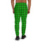 Mens Joggers with plaid pattern. Mens green joggers. Fashionable mens pants with plaid print.