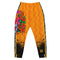 Swag yellow Mens Joggers with skull in flowers. Awesome mens joggers with skull.