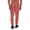 Swag Mens Joggers with leopard pattern. Orange Fashionable Mens Joggers with cougar print. Mens Joggers with animal print.
