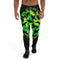 Mens Joggers with green camo pattern.  Mens Joggers with camouflage print. Fashionable SWAG Camo pants.