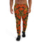 Mens Joggers with red flowers print. Mens Joggers with floral pattern