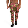 Mens Joggers with pink flowers print. Mens Joggers with floral pattern