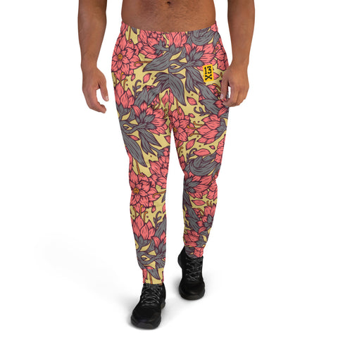 Mens Joggers with flowers print. Mens Joggers with floral pattern
