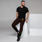 Mens black Joggers with red lines. Mens black striped joggers. Fashionable mens pants with strips