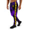 Cool Mens Joggers with purple tie die pattern. Swag Mens Joggers with purple tie die print.