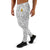 Mens Joggers with white flowers print. Mens Joggers with floral pattern
