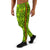 Green Mens Joggers with floral pattern. Luxury Mens Joggers with flowers pattern.