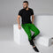 Mens Joggers with plaid pattern. Mens green joggers. Fashionable mens pants with plaid print.