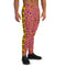 Swag Mens Joggers with leopard pattern. Orange Fashionable Mens Joggers with cougar print. Mens Joggers with animal print.