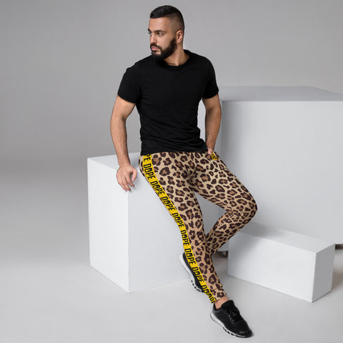 Swag Mens Joggers with leopard pattern. Fashionable Mens Joggers with cougar print. Mens Joggers with animal print.