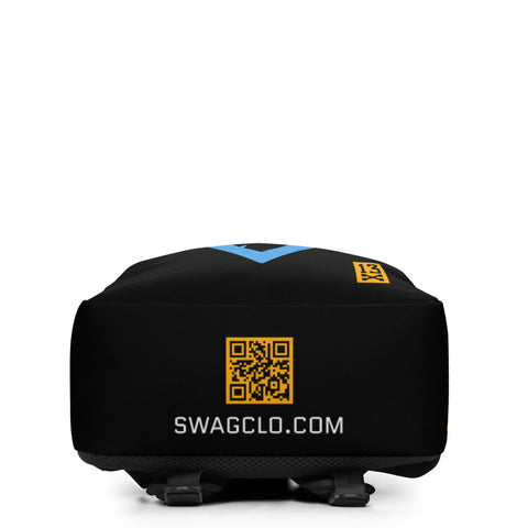 Designer Drip Backpack with brand Swagclo logo. Fashionable  backpack with brand hooligan head. Cool swag gift for boyfriend or girlfriend. Backpack for tablet. Laptop backpack.