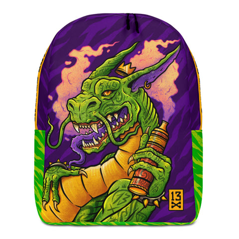 Designer Drip Backpack with Vape Dragon. Fashionable backpack with brand vape print. Cool swag gift for boyfriend or girlfriend.