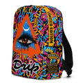 Designer Drip Backpack with street graffiti pattern. Fashionable  backpack with graffiti eye. Cool swag gift for boyfriend or girlfriend. Backpack for tablet. Laptop backpack.