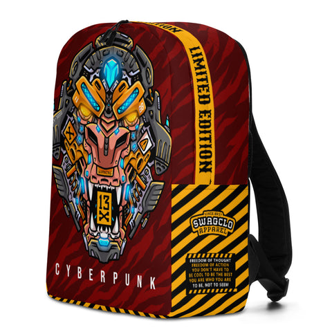 Designer Drip Backpack with Cyberpunk Gorilla. Fashionable backpack with brand cyber print. Cool swag gift for boyfriend or girlfriend. Backpack for tablet. Laptop backpack.