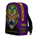Designer Drip Backpack with Cyberpunk Gorilla. Fashionable backpack with brand cyber print. Cool swag gift for boyfriend or girlfriend. Backpack for tablet. Laptop backpack.