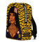 Waterproof laptop Backpack with sexy swag girl. Drippy Yellow Backpack. Designer backpack with tattooed girl