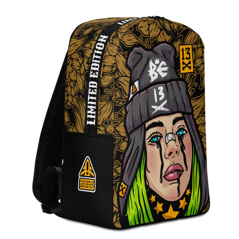 Designer drip Backpack with swag girl. Fashionable drip style gift for boyfriend or girlfriend. Awesome trendy gift . Swag backpack with stylish design.