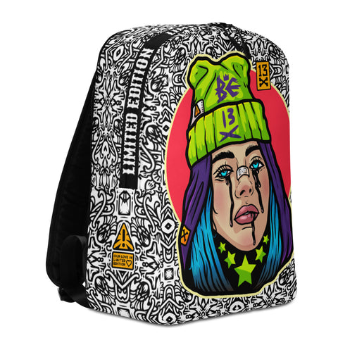 Designer dripped Backpack with swag girl. Fashionable drip style gift for boyfriend or girlfriend. Awesome trendy gift . Swag backpack with stylish design.