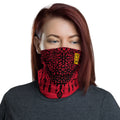 Swag branded red Neck Gaiter with black laces print. Unisex neck gaiter