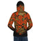 Mens Hoodie with an uniquely designed floral print. Unique designed hoodies with red flowers.