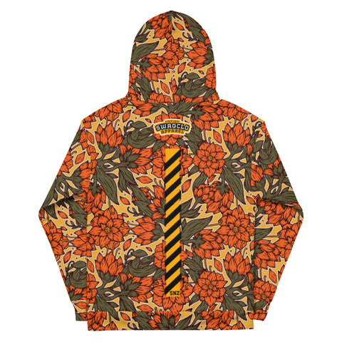 Womens Hoodie with an uniquely designed floral print. Unique designed hoodies with flowers.