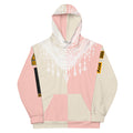 Womens Hoodie - pink and beige tenderness. Gentle Pink hoodie with white pattern