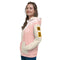 Womens Hoodie - pink and beige tenderness. Gentle Pink hoodie with white pattern