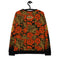Mens Sweatshirt with red floral pattern. Sweatshirt with fashionable red flowers pattern. Swag print